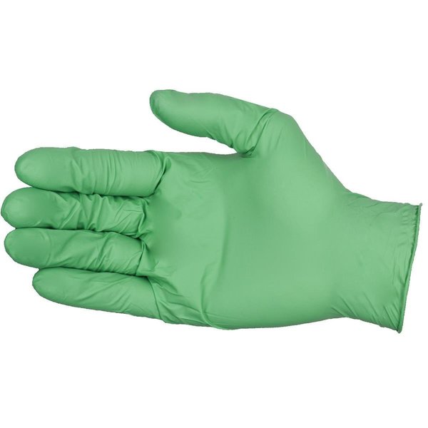 Showa Nitrile Disposable Gloves, 4 mil Palm, Nitrile, Powder-Free, M, 100 PK, Green 6110PFM